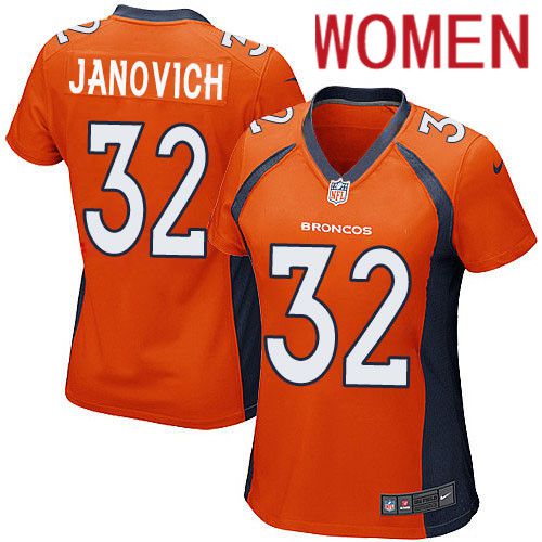 Women Denver Broncos 32 Andy Janovich Nike Orange Game Player NFL Jersey